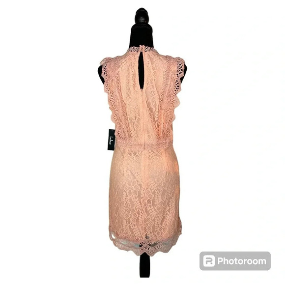 NWT Lulus My Sweetheart Blush Pink Lace Mini Dress size Medium - Picture 4 of 15
